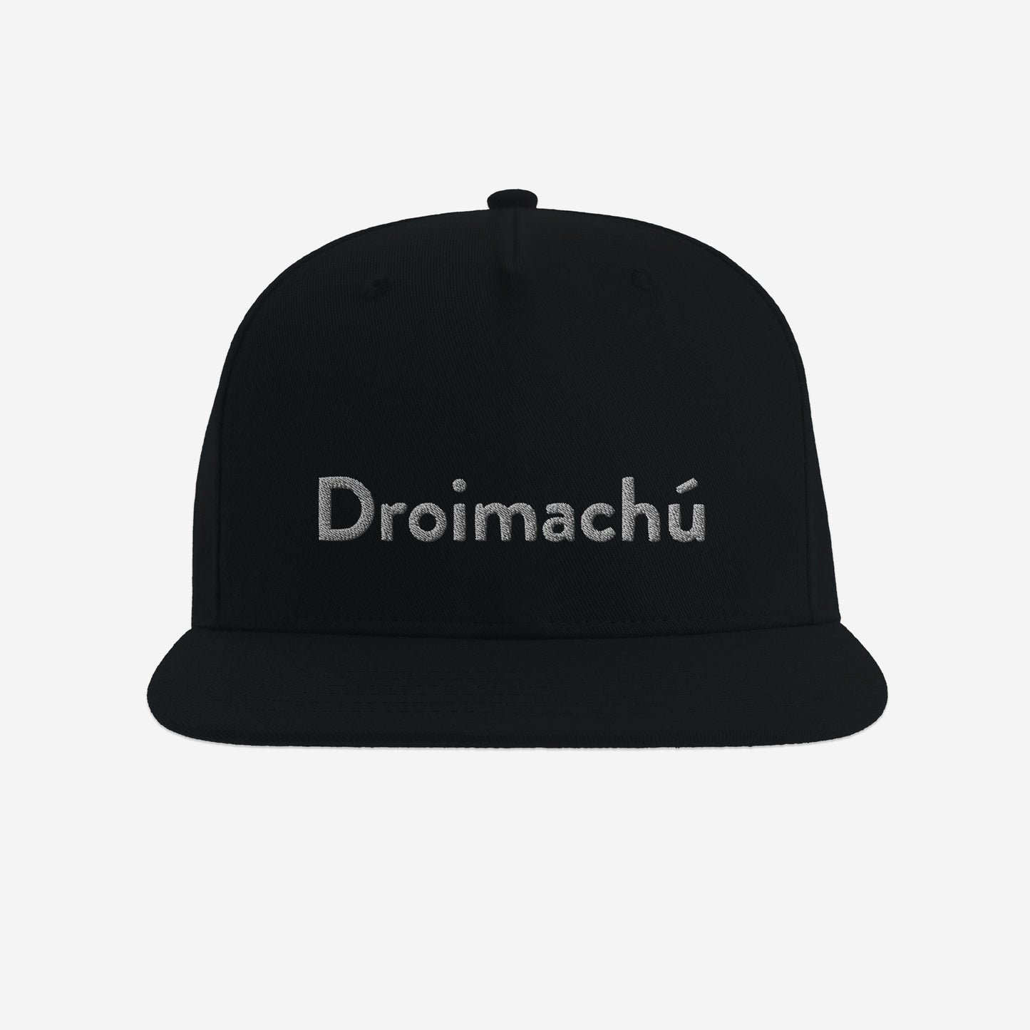 Droimachú 5 Panel Retro Snapback Cap Black